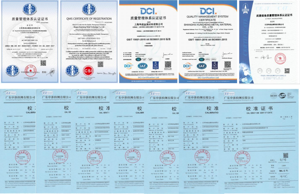 Quality Report Certificates